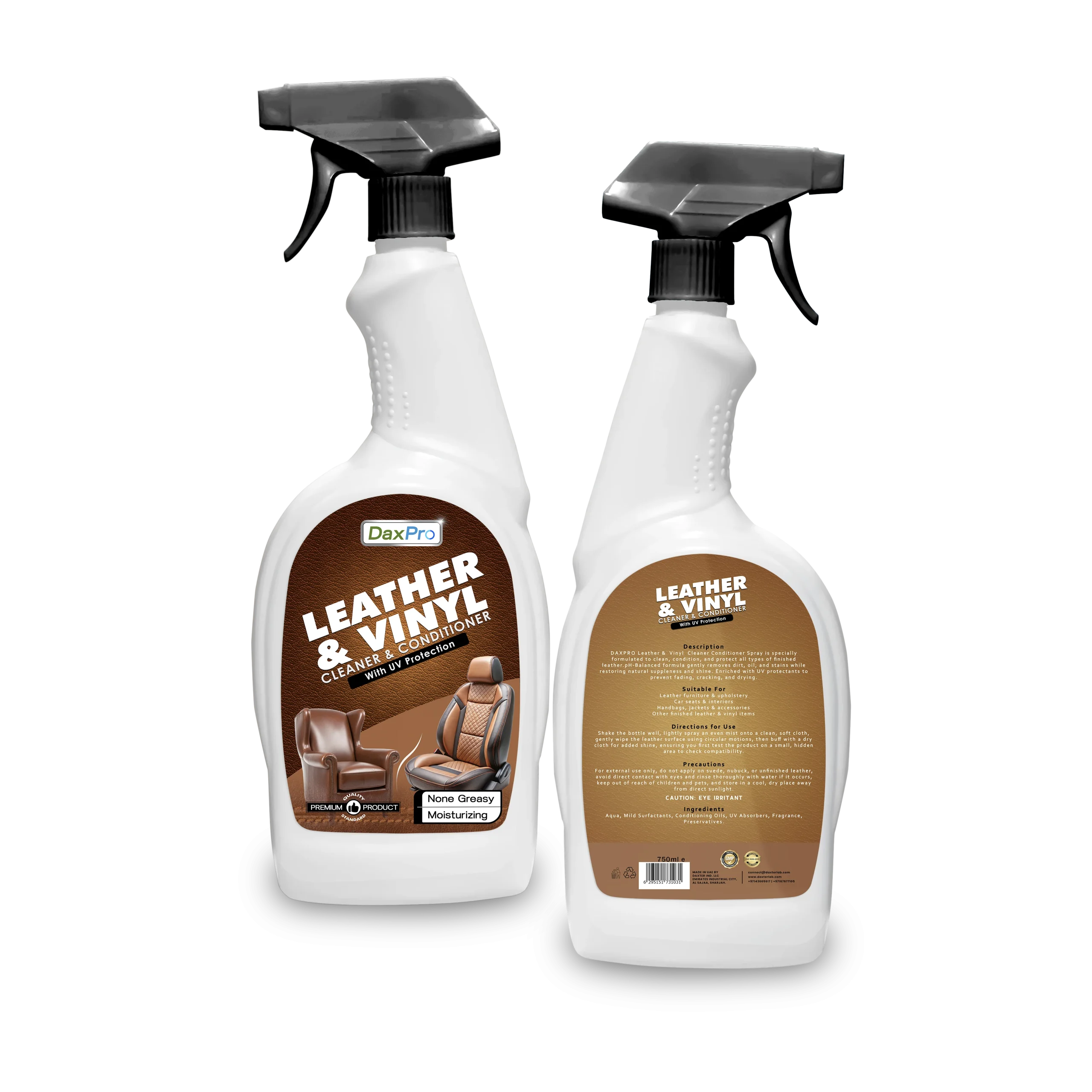 DaxPro leather and vinyl cleaner conditioner spray by Daxter Lab UAE